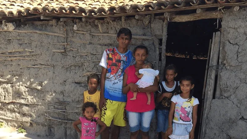 Family helped by the Mirandiba housing project in Brazil
